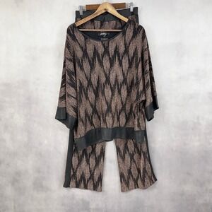 Jeff Gallano Paris Womens Pant Set Size Medium Evening Wear Metallic‎ Luxe Party